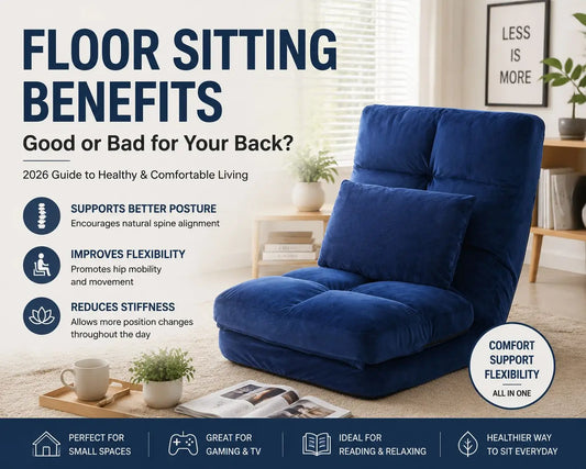 Floor sitting benefits for back health - adjustable floor chair guide