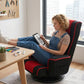 Swivel Adjustable Floor Chair with Armrests