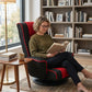 Swivel Adjustable Floor Chair with Armrests