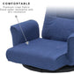 360° Swivel Floor Chair with 14 Reclining Positions – Linen Fabric