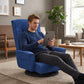 360° Swivel Linen Floor Chair with 14 Reclining Positions