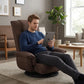 360° Swivel Floor Chair with 14 Reclining Positions – Linen Fabric