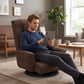 360° Swivel Linen Floor Chair with 14 Reclining Positions