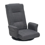 Gray FLOGUOR swivel floor chair with linen upholstery