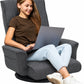 360° Swivel Linen Floor Chair with 14 Reclining Positions