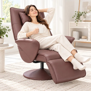 Swivel Recliner Chair with Footrest & High Back