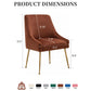 Luxury Velvet Chairs with Gold Metal Legs, Beige High-Back Design – Perfect for Dining Room, Kitchen, or Vanity