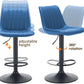 Adjustable Bar Stools Faux Leather Swivel Bar Stools with Backs & Footrest, Height Adjustable Bar Chairs