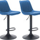 FLOGUOR adjustable faux leather swivel bar stool with back and footrest with padded seat