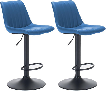 Adjustable Bar Stools Faux Leather Swivel Bar Stools with Backs & Footrest, Height Adjustable Bar Chairs