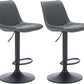 Adjustable Bar Stools Faux Leather Swivel Bar Stools with Backs & Footrest, Height Adjustable Bar Chairs