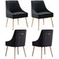 Luxury Velvet Chairs with Gold Metal Legs, Beige High-Back Design – Perfect for Dining Room, Kitchen, or Vanity