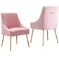 Luxury Velvet Chairs with Gold Metal Legs, Beige High-Back Design – Perfect for Dining Room, Kitchen, or Vanity