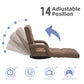 360° Swivel Floor Chair with 14 Reclining Positions & Footrest