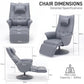 Swivel Recliner Chair with Footrest & High Back