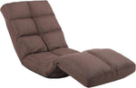 Adjustable linen fabric floor lounge chair with footrest for relaxed floor seating