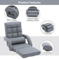 FLOGUOR 枕付きアジャスタブルフロアチェア ひじ掛け付き折りたたみ式レイジーソファラウンジ