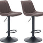 Adjustable Bar Stools Faux Leather Swivel Bar Stools with Backs & Footrest, Height Adjustable Bar Chairs