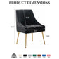 Luxury Velvet Chairs with Gold Metal Legs, Beige High-Back Design – Perfect for Dining Room, Kitchen, or Vanity