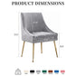 Luxury Velvet Chairs with Gold Metal Legs, Beige High-Back Design – Perfect for Dining Room, Kitchen, or Vanity