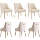 Luxury Velvet Chairs with Gold Metal Legs, Beige High-Back Design – Perfect for Dining Room, Kitchen, or Vanity