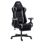 FLOGUOR PU leather gaming chair with footrest and lumbar support