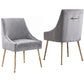 Luxury Velvet Chairs with Gold Metal Legs, Beige High-Back Design – Perfect for Dining Room, Kitchen, or Vanity