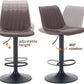 Adjustable Bar Stools Faux Leather Swivel Bar Stools with Backs & Footrest, Height Adjustable Bar Chairs