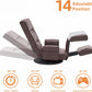 360° Swivel Floor Chair, 14-Position Adjustable Backrest & Footrest