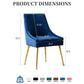 Luxury Velvet Chairs with Gold Metal Legs, Beige High-Back Design – Perfect for Dining Room, Kitchen, or Vanity
