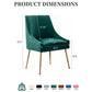 Luxury Velvet Chairs with Gold Metal Legs, Beige High-Back Design – Perfect for Dining Room, Kitchen, or Vanity