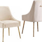 Luxury Velvet Chairs with Gold Metal Legs, Beige High-Back Design – Perfect for Dining Room, Kitchen, or Vanity