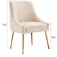 Luxury Velvet Chairs with Gold Metal Legs, Beige High-Back Design – Perfect for Dining Room, Kitchen, or Vanity