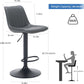 Adjustable Bar Stools Faux Leather Swivel Bar Stools with Backs & Footrest, Height Adjustable Bar Chairs