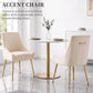 Luxury Velvet Chairs with Gold Metal Legs, Beige High-Back Design – Perfect for Dining Room, Kitchen, or Vanity