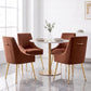 Luxury Velvet Chairs with Gold Metal Legs, Beige High-Back Design – Perfect for Dining Room, Kitchen, or Vanity