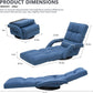 360° Swivel Floor Chair with 14 Reclining Positions & Footrest