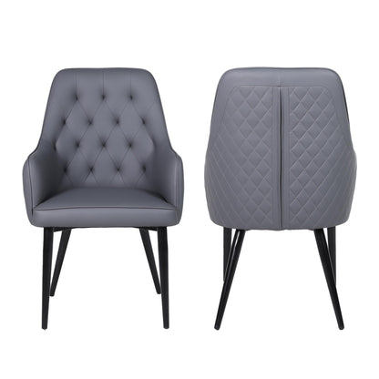 Modern Tufted Dining Chairs with Upholstered Seat