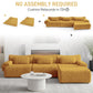 126in Sectional Boneless Couch L Shaped Convertible Modular Sofa No Assembly