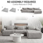 126in Sectional Boneless Couch L Shaped Convertible Modular Sofa No Assembly