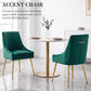 Luxury Velvet Chairs with Gold Metal Legs, Beige High-Back Design – Perfect for Dining Room, Kitchen, or Vanity