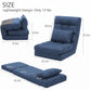 14-Position Adjustable Wide-Seat Floor Chair with Pillow – Folding Floor Lounger for Gaming, Reading & Relaxing