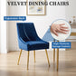 Luxury Velvet Chairs with Gold Metal Legs, Beige High-Back Design – Perfect for Dining Room, Kitchen, or Vanity