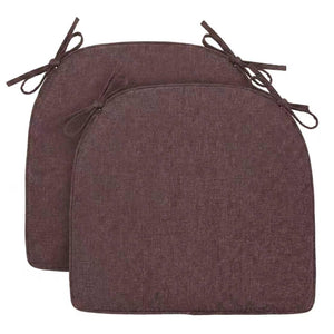 Soft D-Shaped Chair Cushions (Set of 2) Thick Seat Pads with Ties & Removable Cover