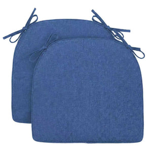 Soft D-Shaped Chair Cushions (Set of 2) Thick Seat Pads with Ties & Removable Cover