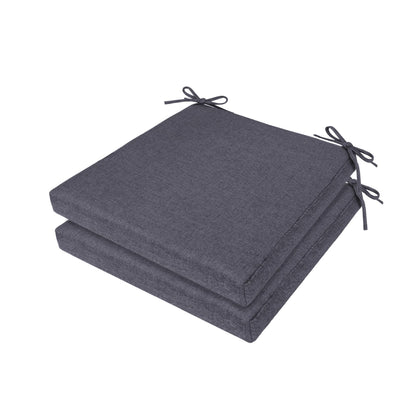 Soft D-Shaped Chair Cushions (Set of 2) Thick Seat Pads with Ties & Removable Cover