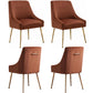 Luxury Velvet Chairs with Gold Metal Legs, Beige High-Back Design – Perfect for Dining Room, Kitchen, or Vanity