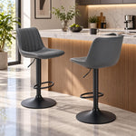 FLOGUOR adjustable faux leather swivel bar stool with back and footrest with padded seat