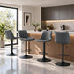 Adjustable Bar Stools Faux Leather Swivel Bar Stools with Backs & Footrest, Height Adjustable Bar Chairs