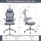 Ergonomic Mesh Office Chair High Back Desk Chair with Adjustable Headrest & Lumbar Support, Flip-Up Armrests